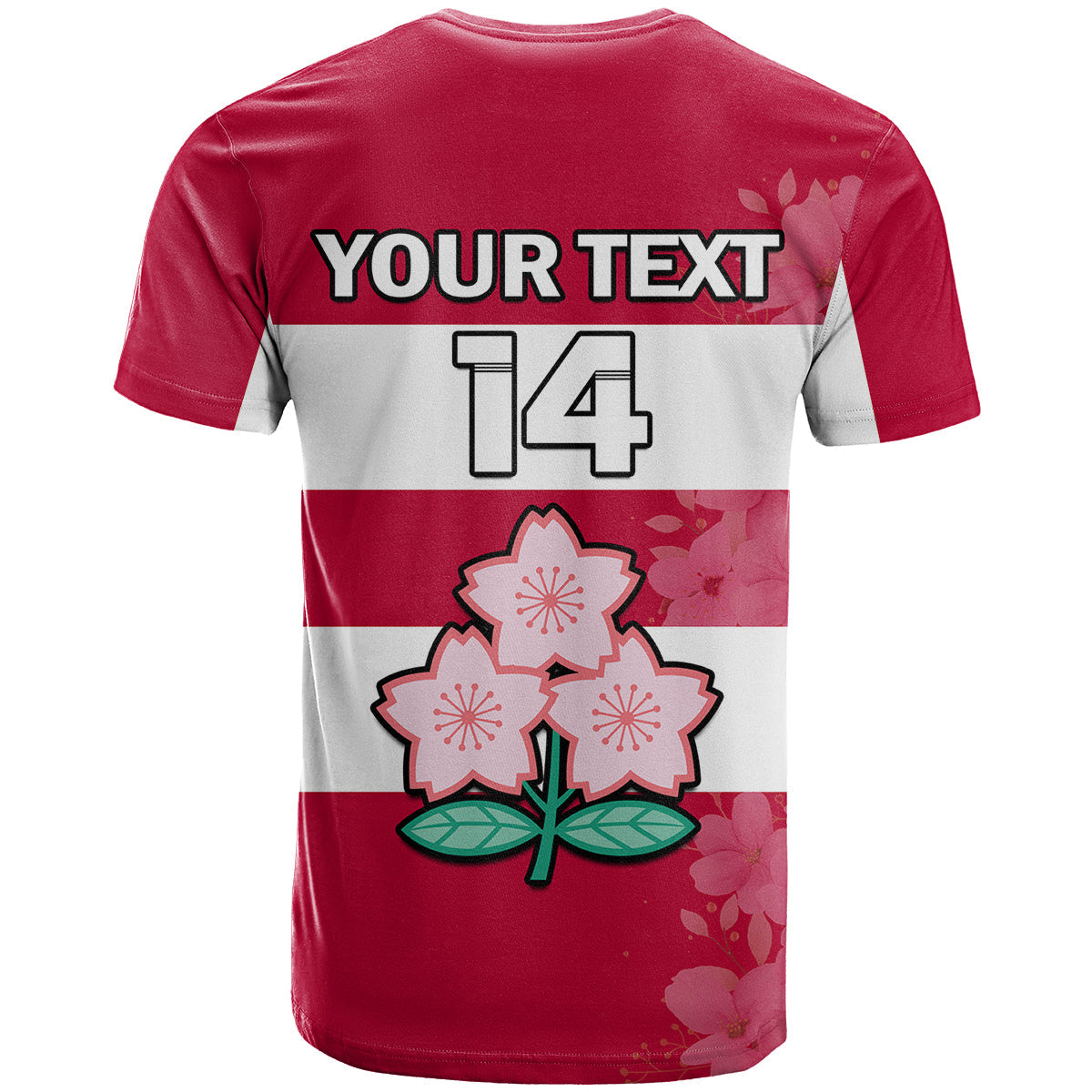 Custom Japan Rugby 7s Japanese Cherry Blossom T-Shirt Graphic Tee