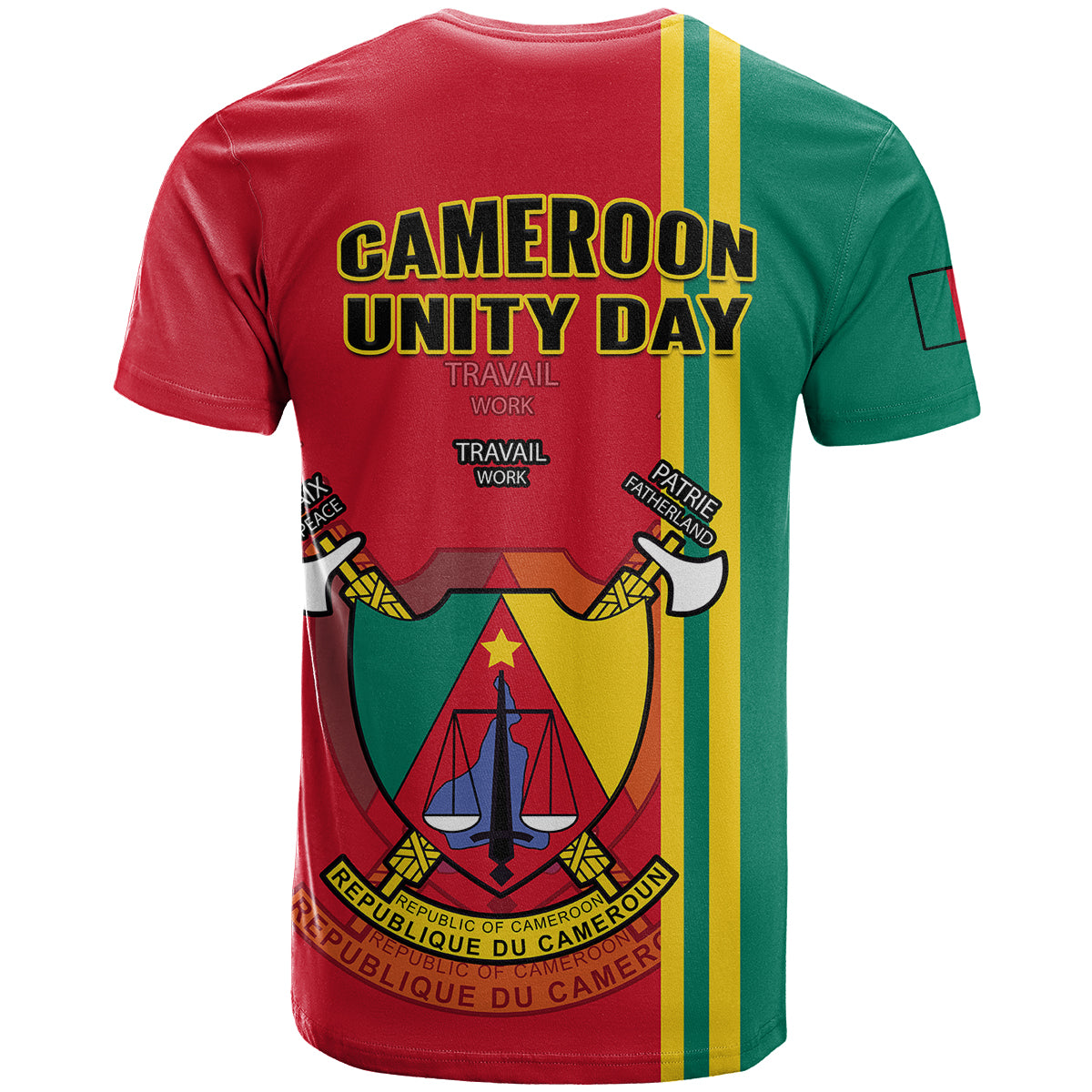 Cameroon Happy Unity Day Cameroun Coat Of Arms T-Shirt Graphic Tee