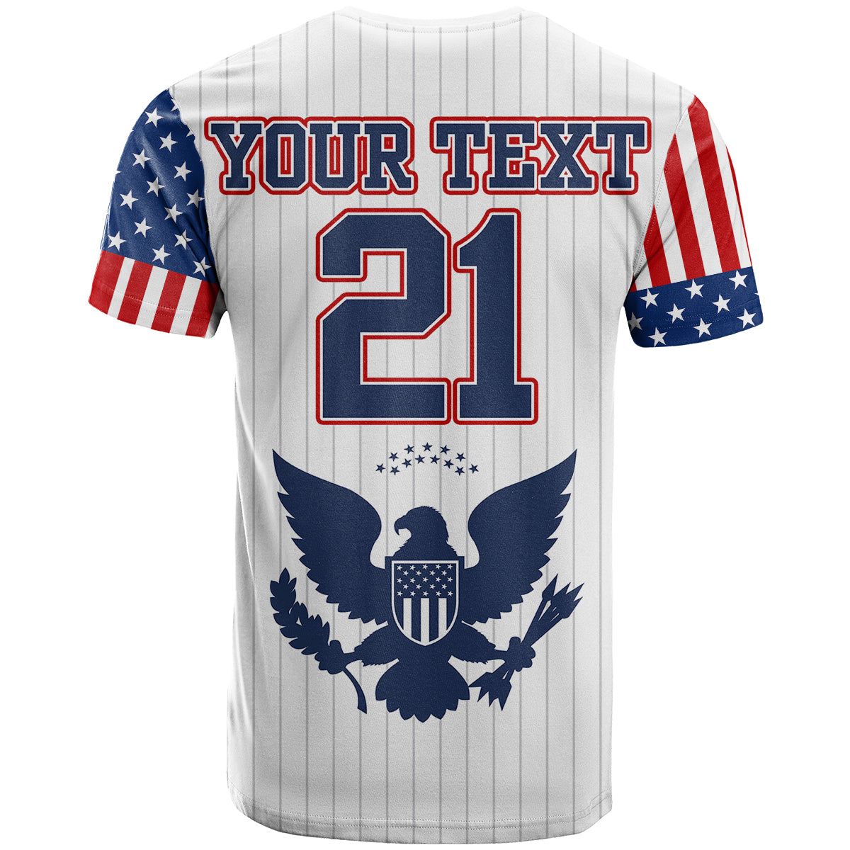 Custom United States Baseball Classic Uniform USA Flag T-Shirt Graphic Tee