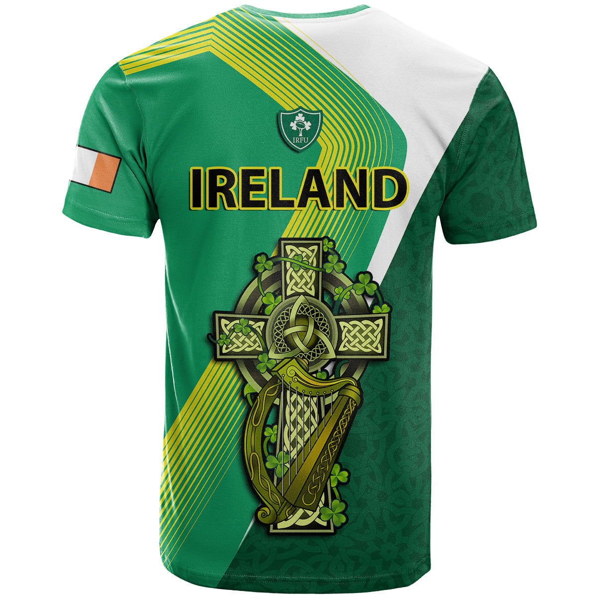 Ireland Rugby 7s Celtic Cross Shamrock T-Shirt Graphic Tee