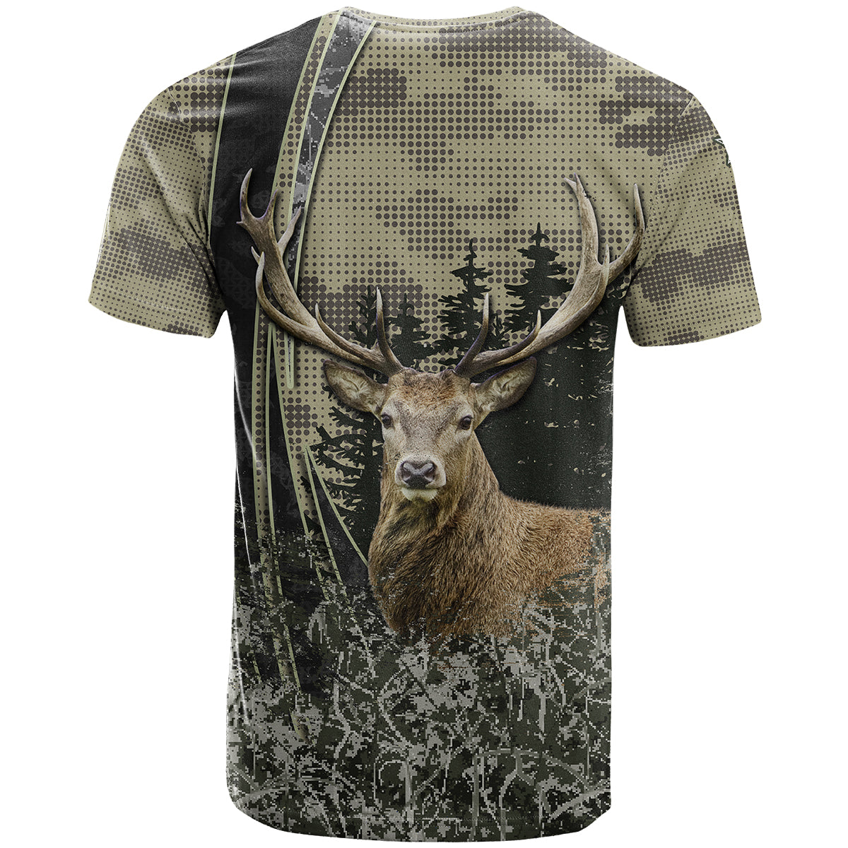 Deer Hunting Camouflaged Modern Abstract T-Shirt Graphic Tee