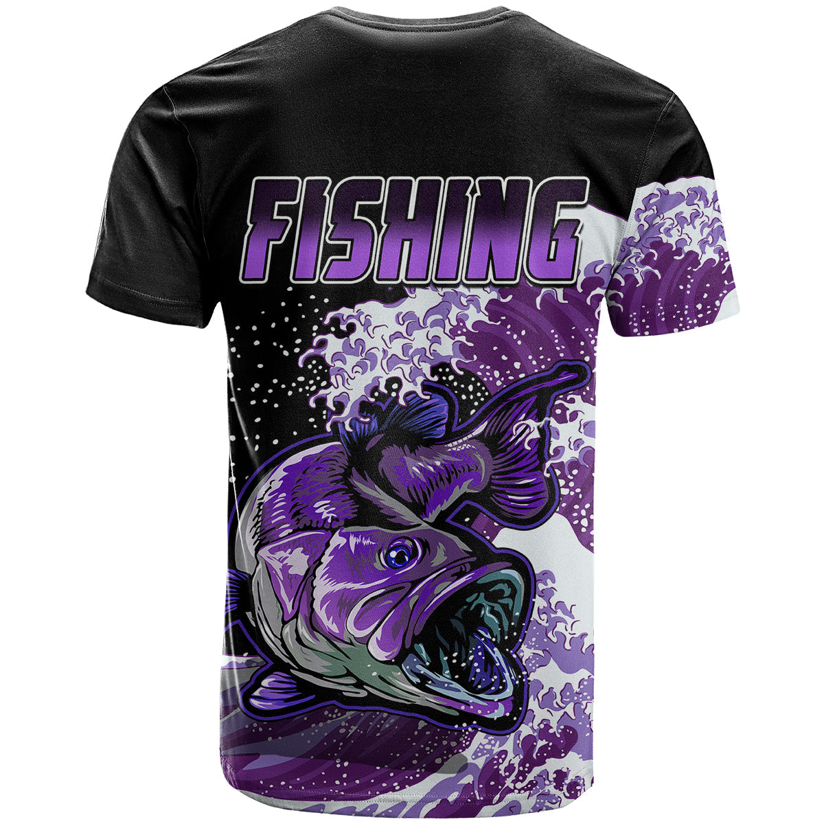 Largemouth Bass Fishing Purple T-Shirt Graphic Tee