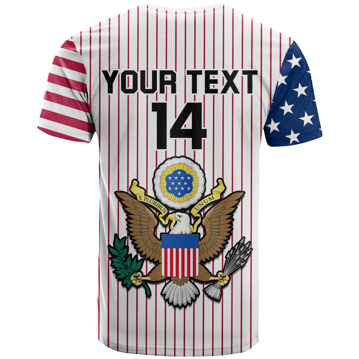 Custom United States Baseball USA Coat Of Arms T-Shirt Graphic Tee