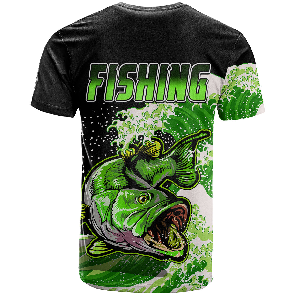 Largemouth Bass Fishing Green T-Shirt Graphic Tee
