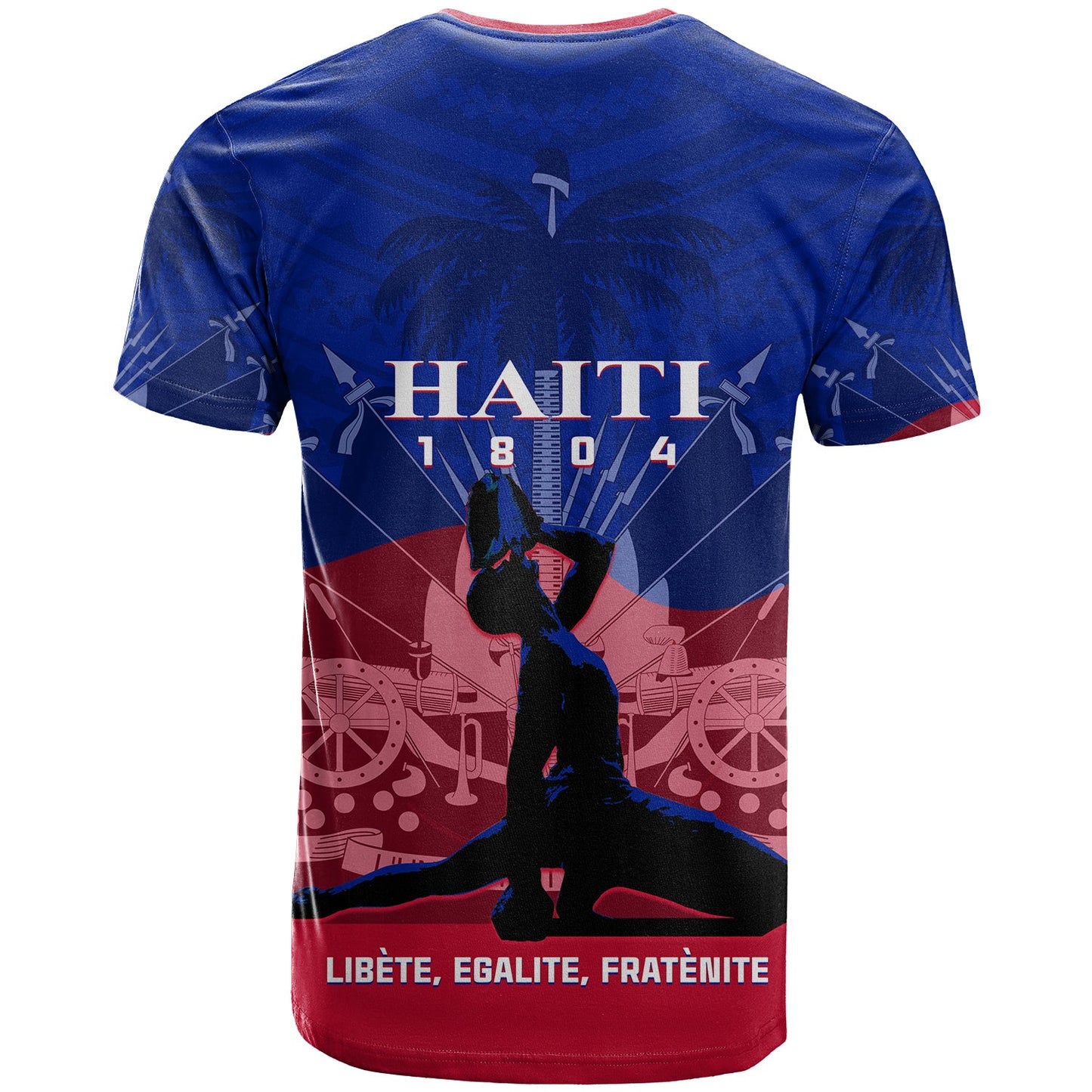 Haiti T-Shirt Negre Marron With Coat Of Arms Polynesian Style Graphic Tee
