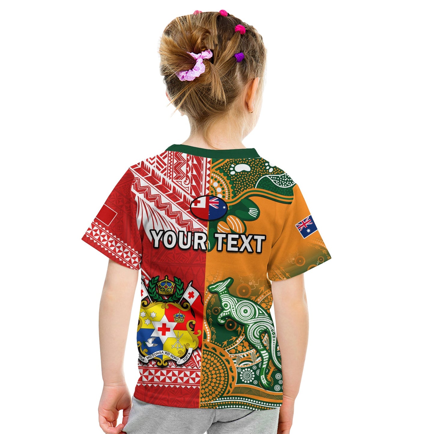 Custom Mate MaA Tonga And Wallabies Rugby T-Shirt Polynesian Mix Aboriginal Graphic Tee