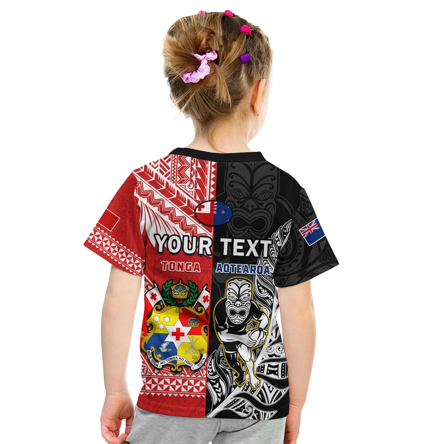 Custom Mate MaA Tonga And All Black Rugby T-Shirt Polynesian Mix NZ Maori Fern Graphic Tee
