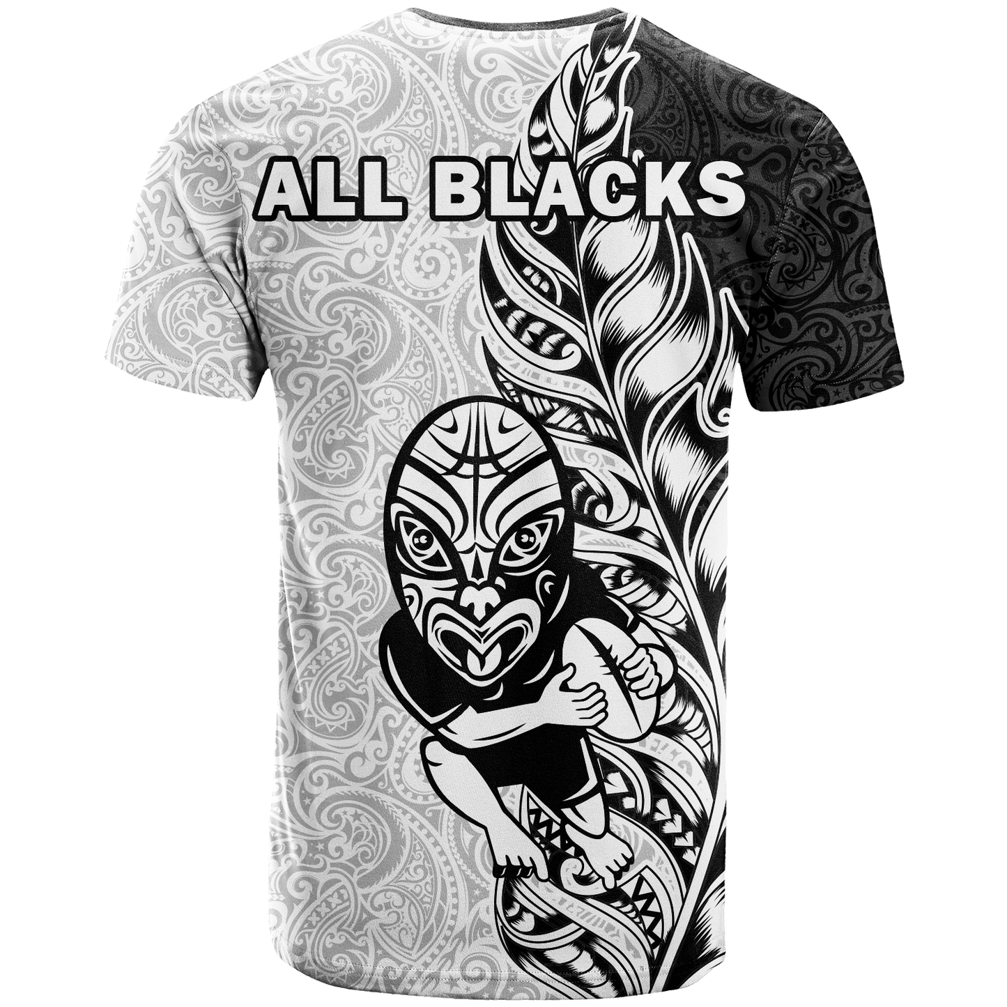 New Zealand Maori All Black Rugby T-Shirt Graphic Tee