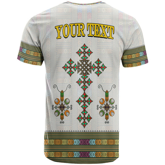 Custom Ethiopia T-Shirt Ethiopian Tibeb Pattern Style Graphic Tee