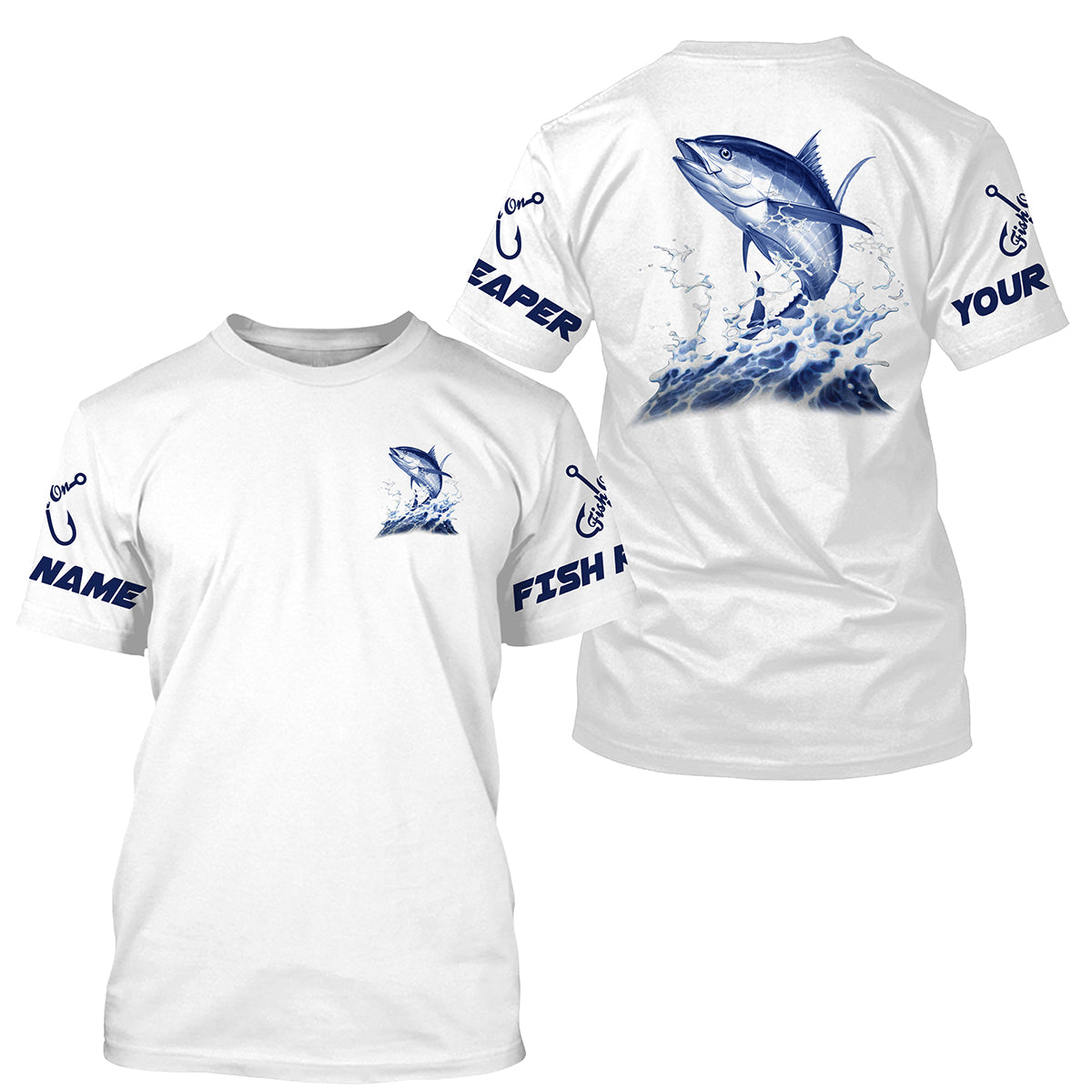 Custom Tuna Fishing Fish Reaper Custom Saltwater Fishing Shirts, Tuna Performance Fishing Shirts Graphic Tee