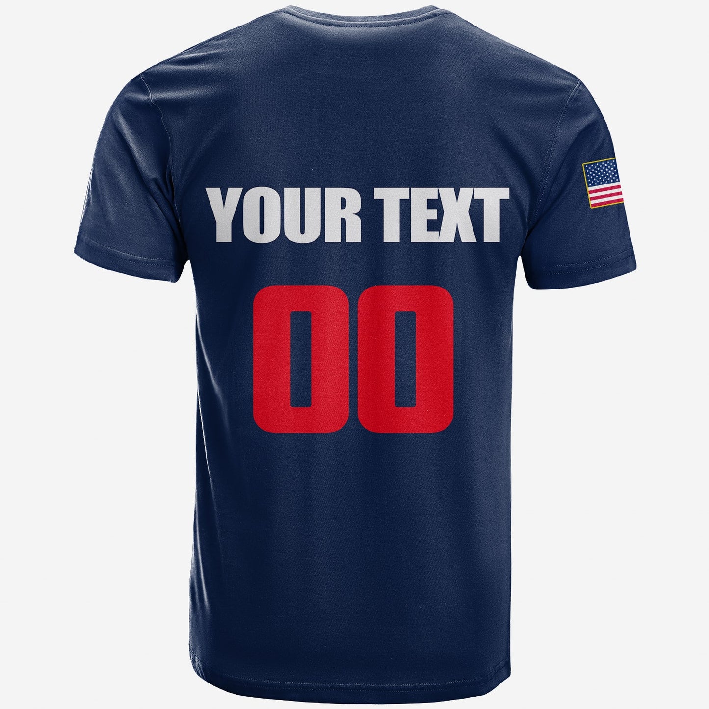 Custom Baseball USA T-Shirt Blue Style Graphic Tee
