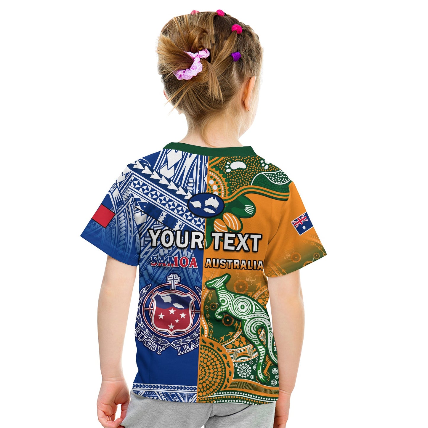 Custom Australia Wallabies And Toa Samoa Rugby T-Shirt Aboriginal Mix Polynesian Graphic Tee