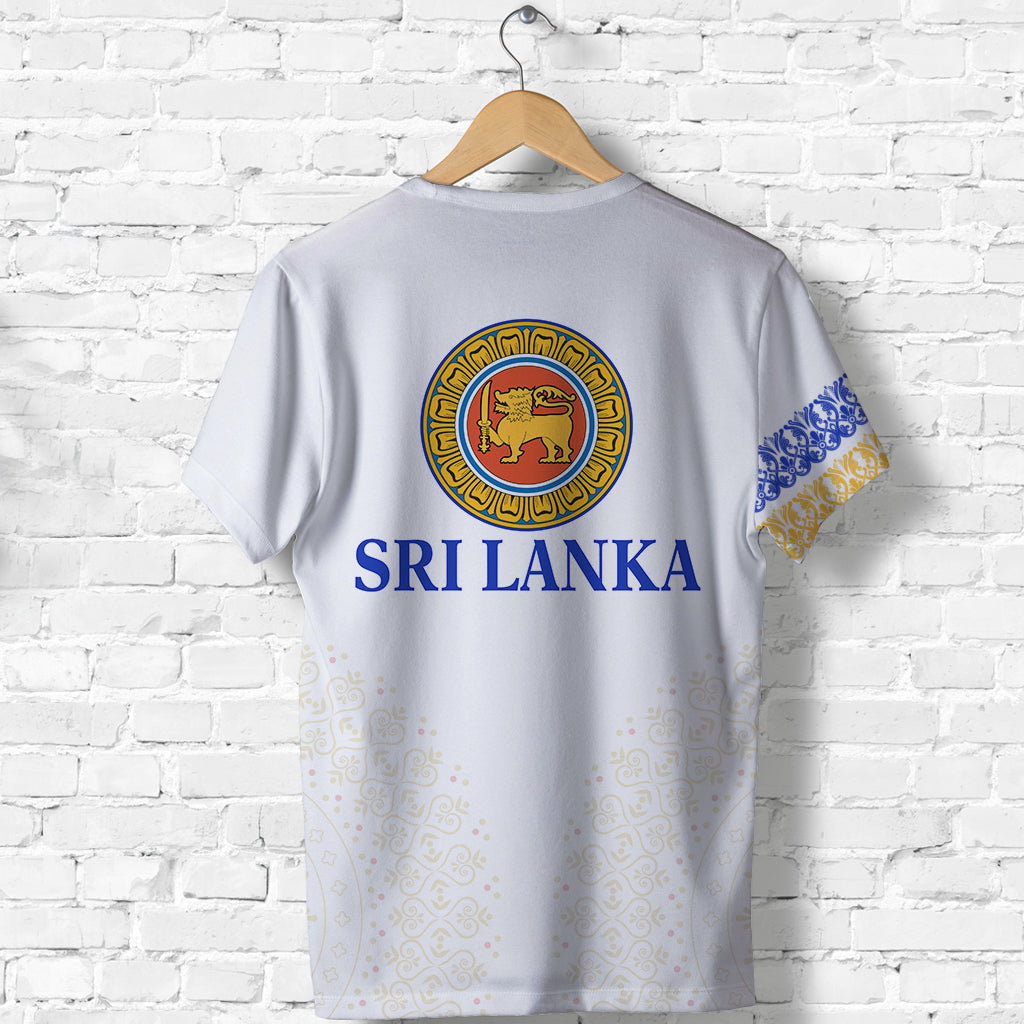 Sri Lanka T-Shirt Traditional Pattern and Elephants Graphic Tee