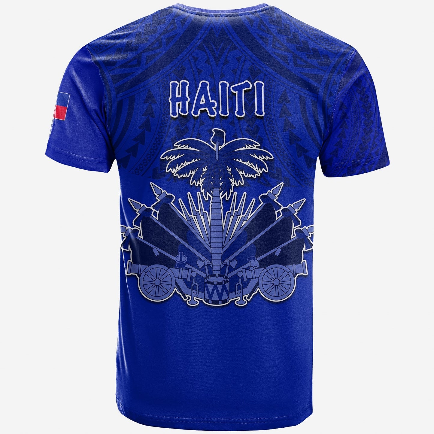 Haiti T-Shirt Polynesian Neg Maron Custom Blue Style Graphic Tee