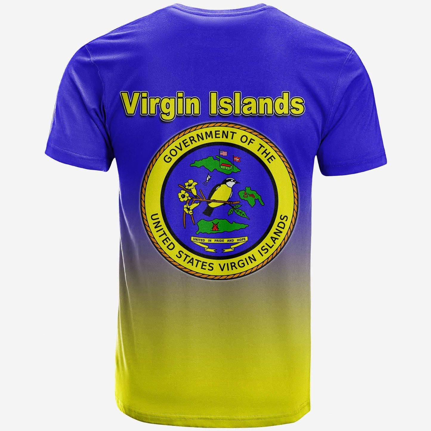 US Virgin Islands Coat Of Arms T-Shirt Gradient Color Style No.1 Graphic Tee