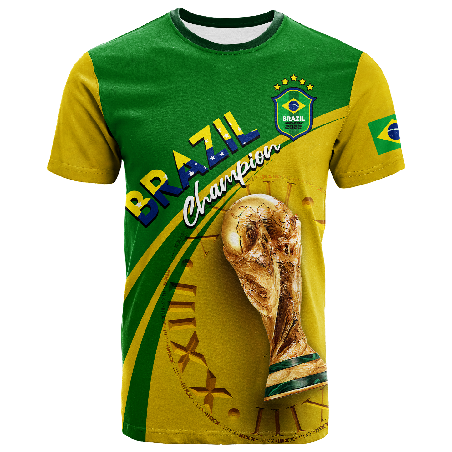 Custom Brazil T-Shirt Football 2022 Graphic Tee