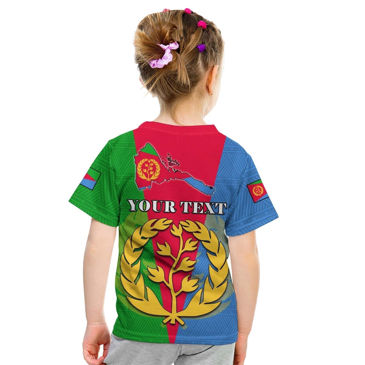 Custom Eritrea T-Shirt Eritrean Map Mix African Pattern Simple Style Graphic Tee