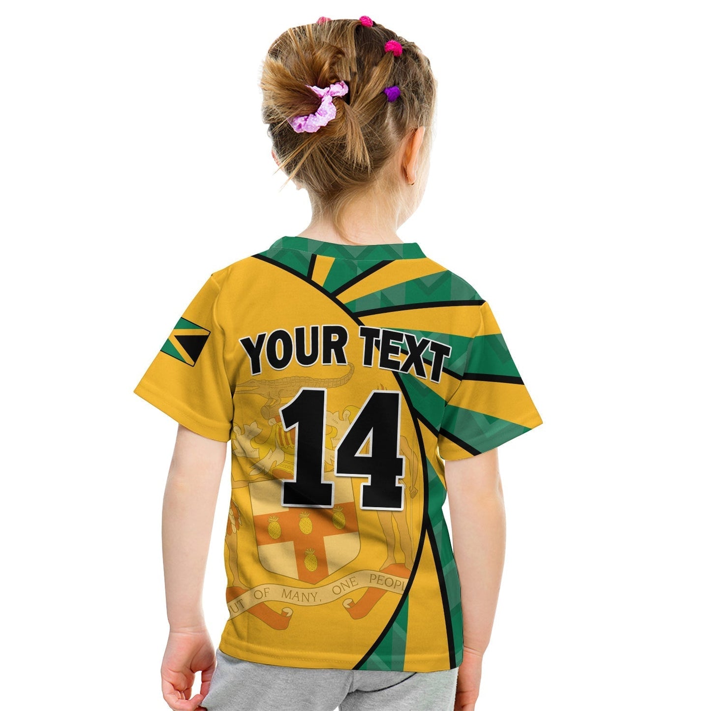 Custom Jamaica Athletics T-Shirt Jamaican Flag Mix Lion Sporty Style Graphic Tee