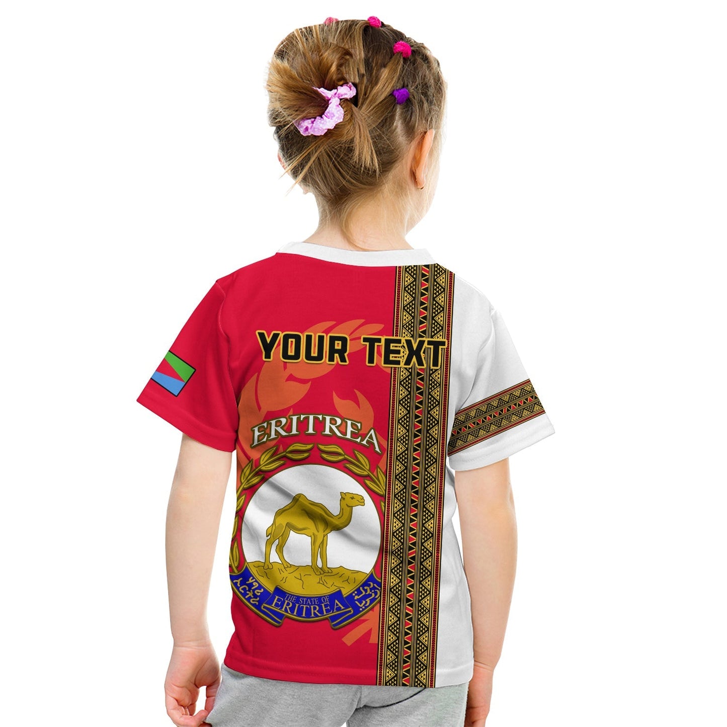 Custom Eritrea T-Shirt African Pattern Happy Independence Day Version White Graphic Tee
