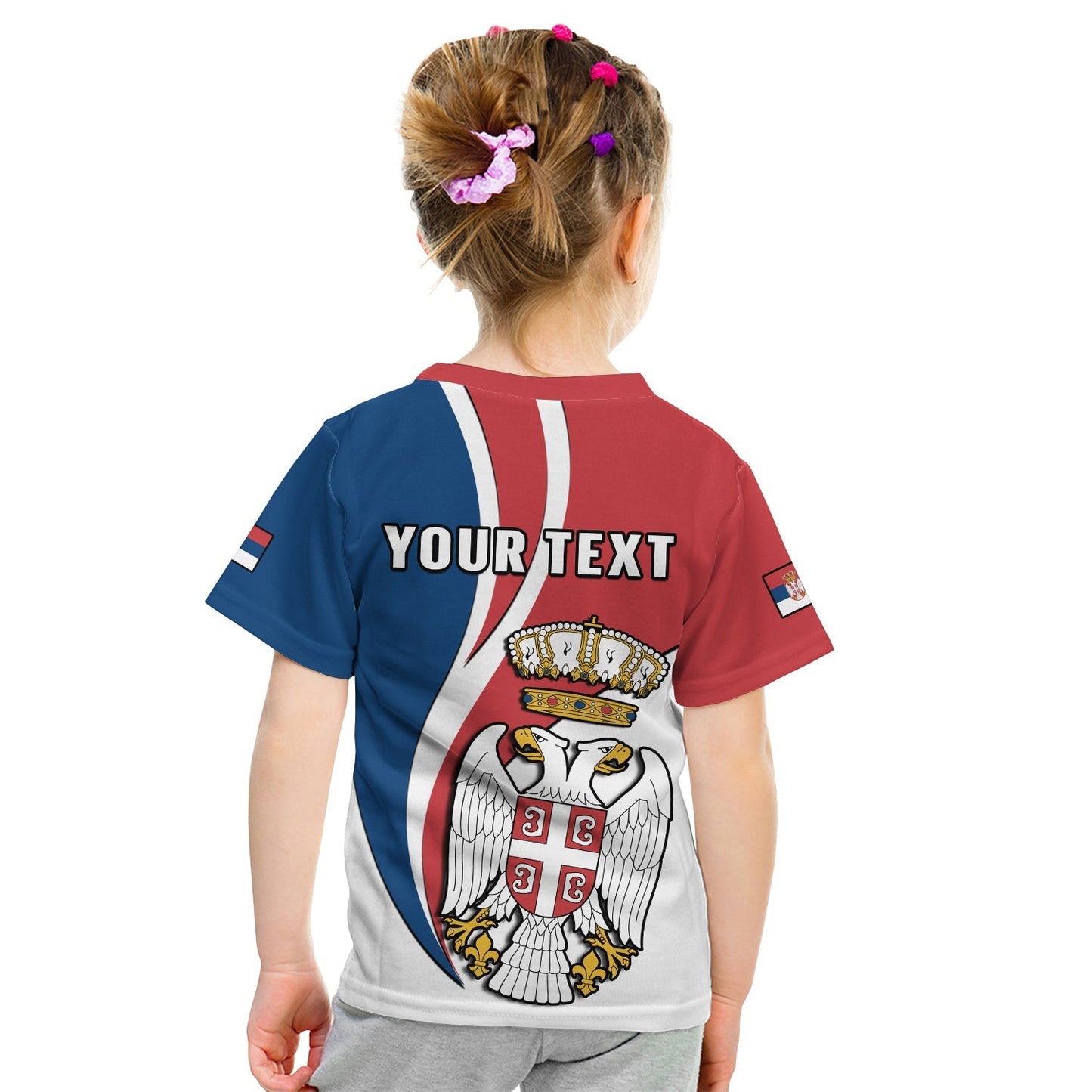 Custom Serbia T-Shirt Happy Serbian Statehood Day With Coat Of Arms Graphic Tee