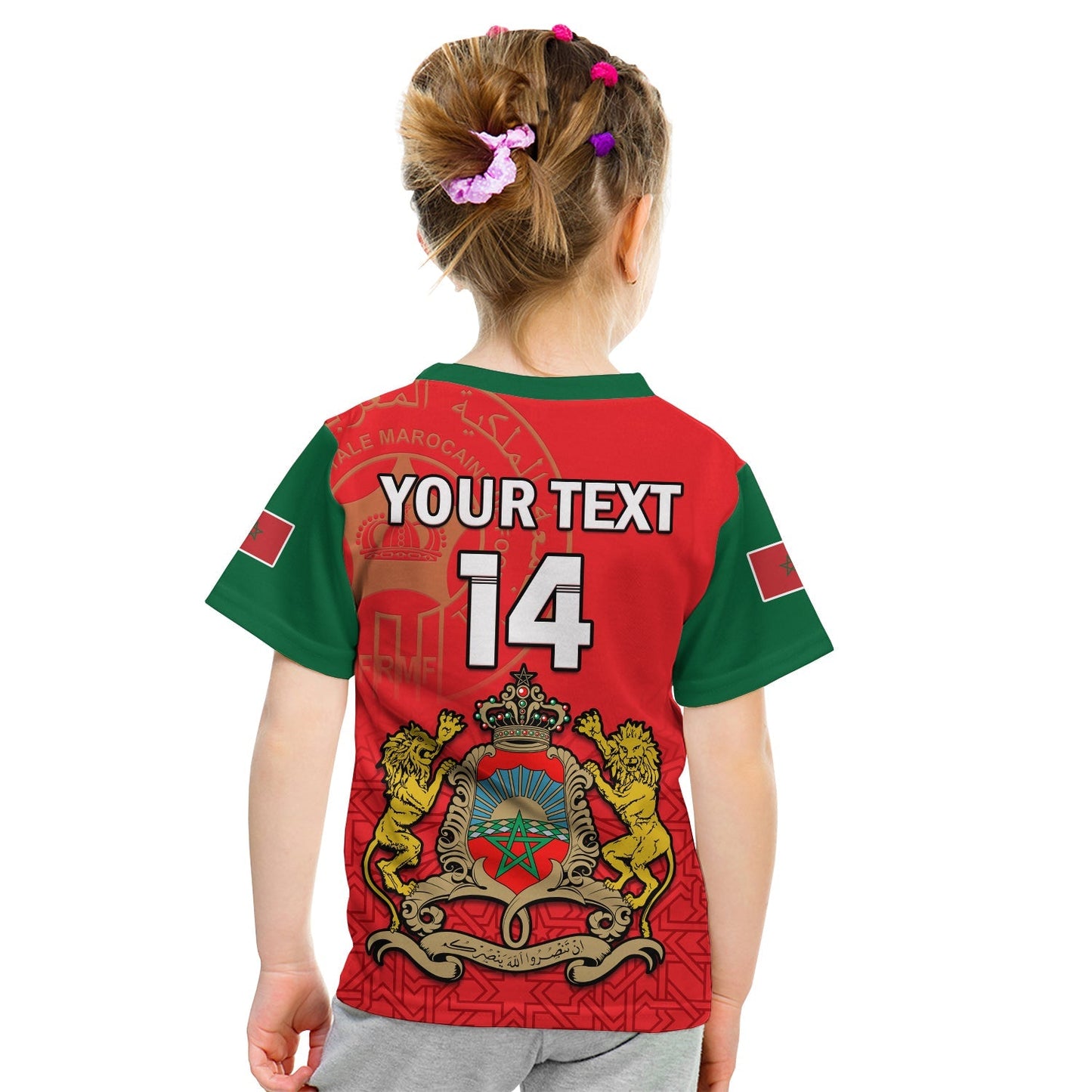 Custom Morocco Football T-Shirt Atlas Lions Red World Cup 2022 Graphic Tee