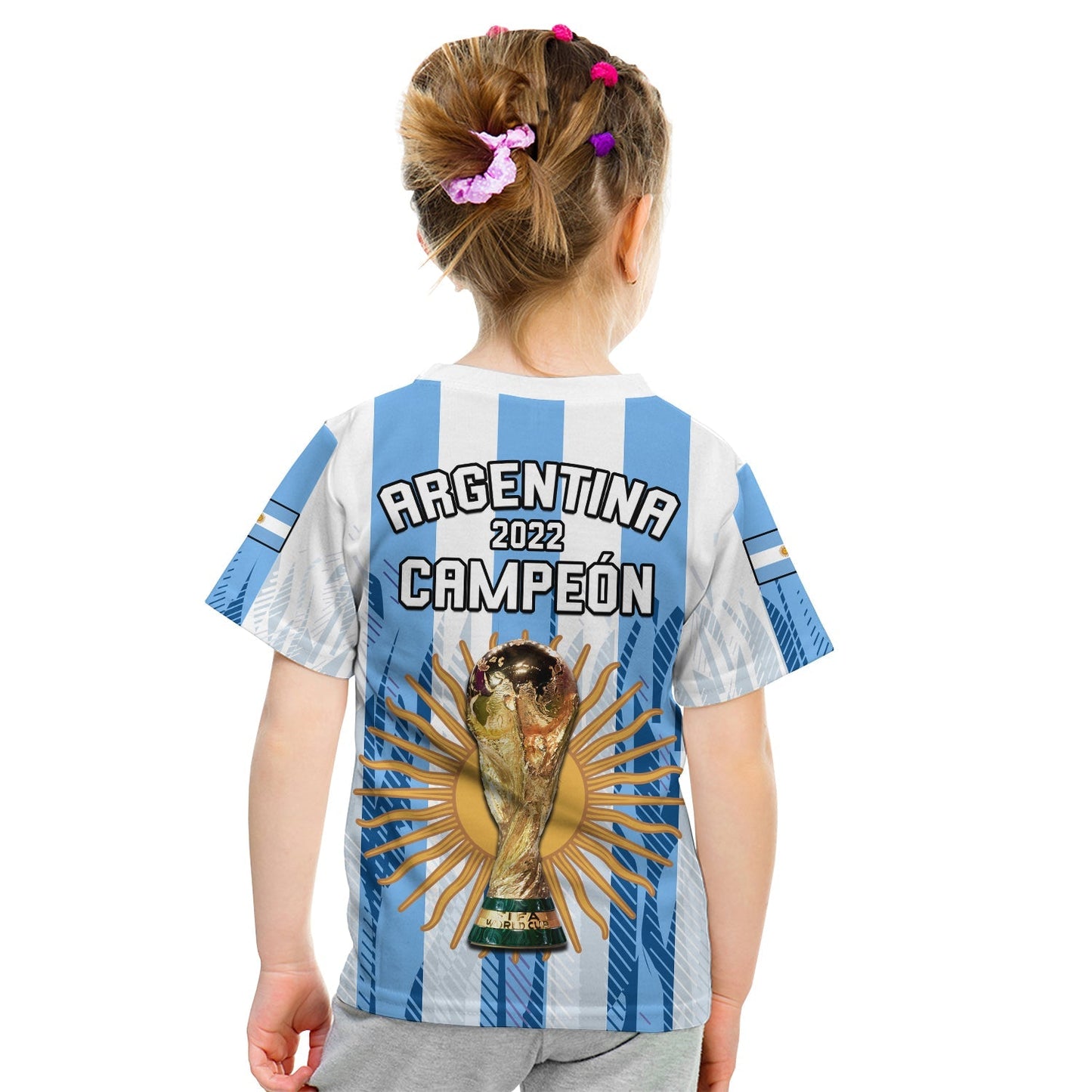 Argentina Football T-Shirt La Albiceleste Campeon Proud White 2022 Graphic Tee