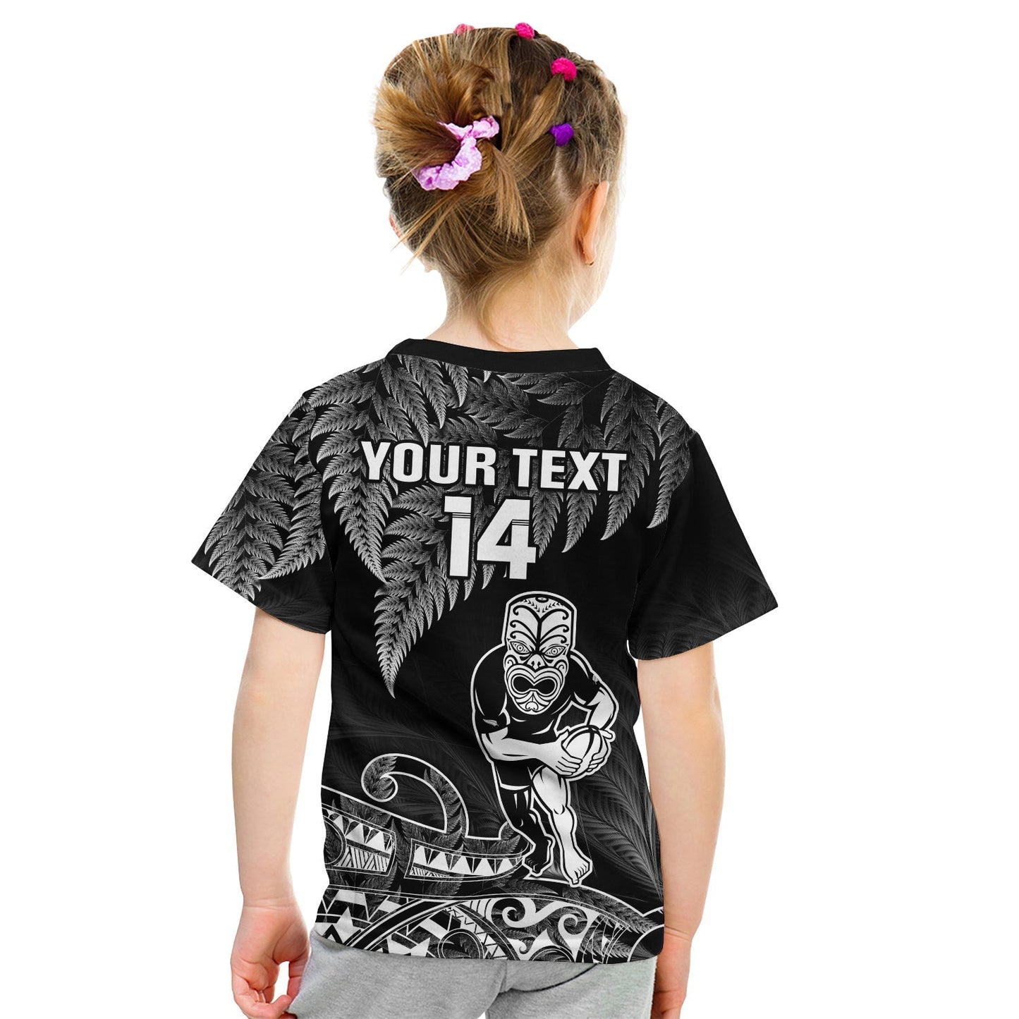 Custom New Zealand Silver Fern Rugby T-Shirt All Black Koru Maori Graphic Tee