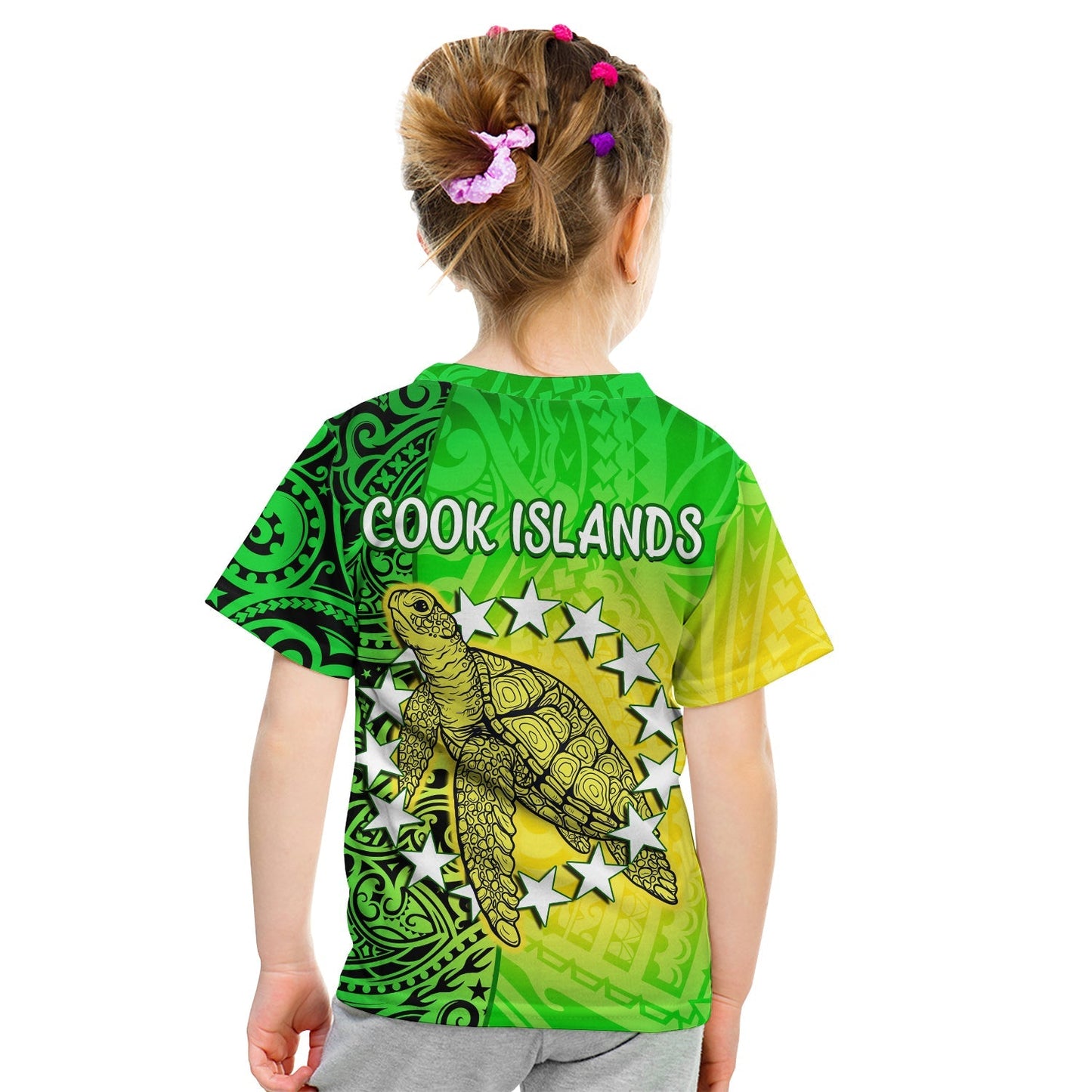 Custom Cook Islands T-Shirt Cook Islands Coat Of Arms Turtle Polynesian Graphic Tee