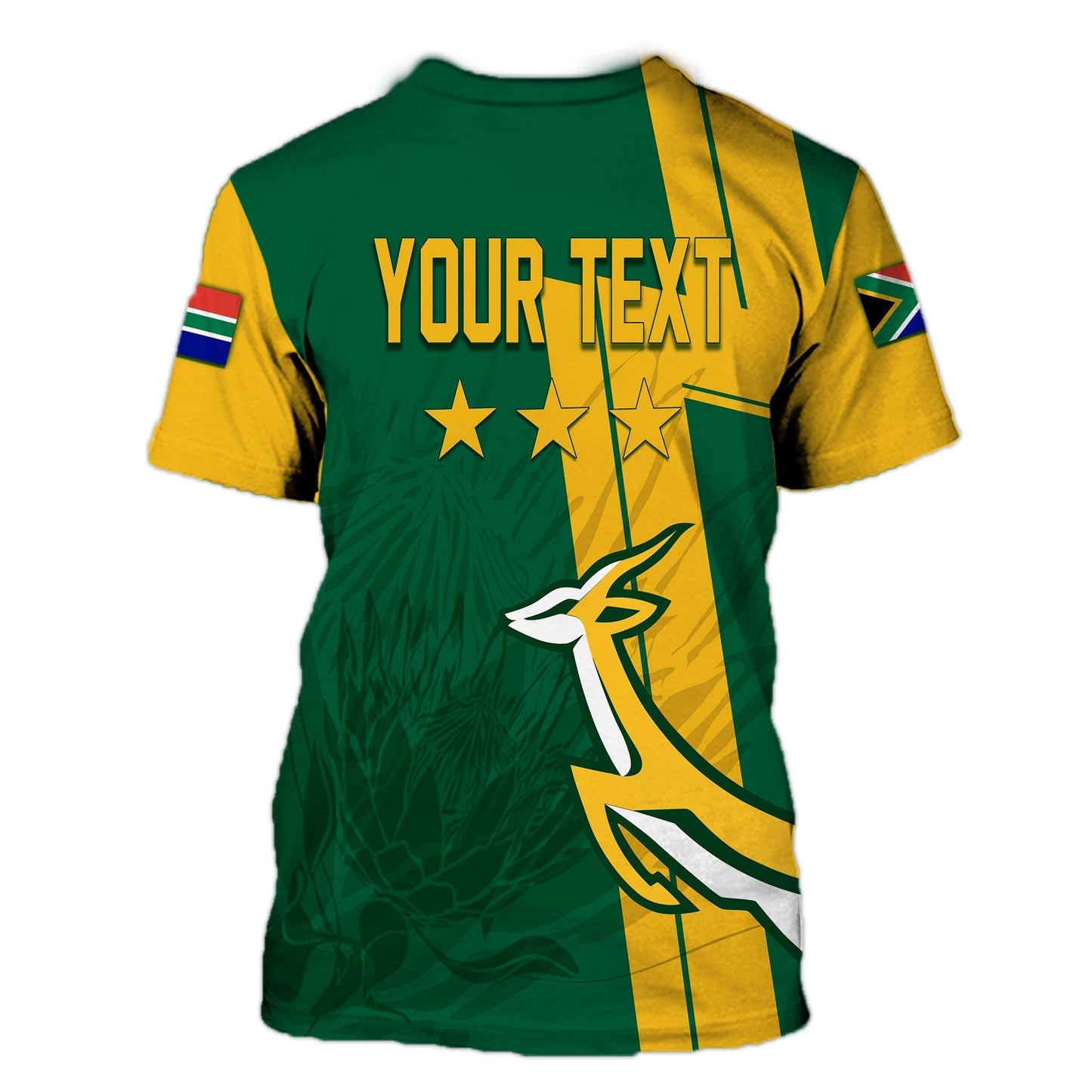 Personalised South Africa T-Shirt Rugby 7s 2022 Champion Springboks Graphic Tee