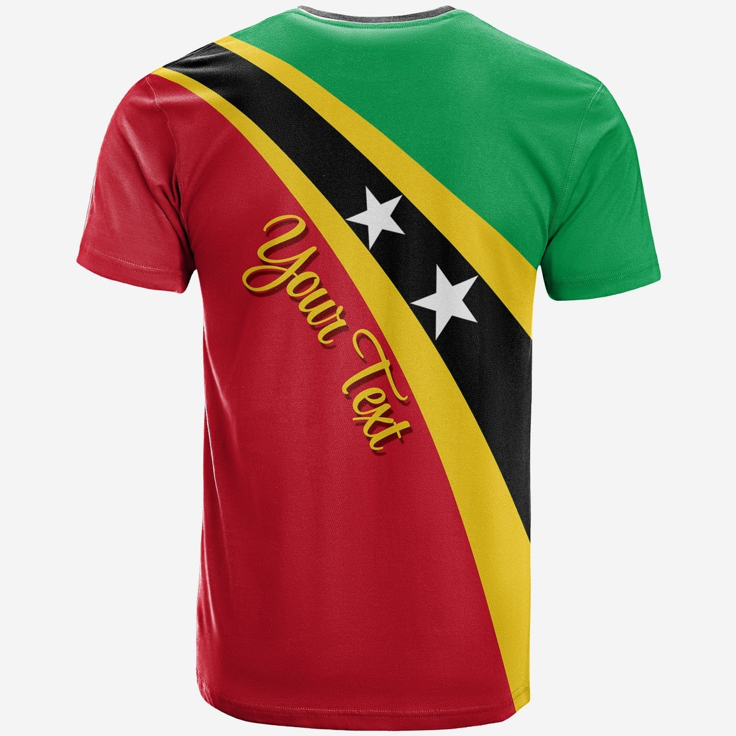 Saint Kitts and Nevis Personalised T-Shirt SKN Flag Simple Style Graphic Tee