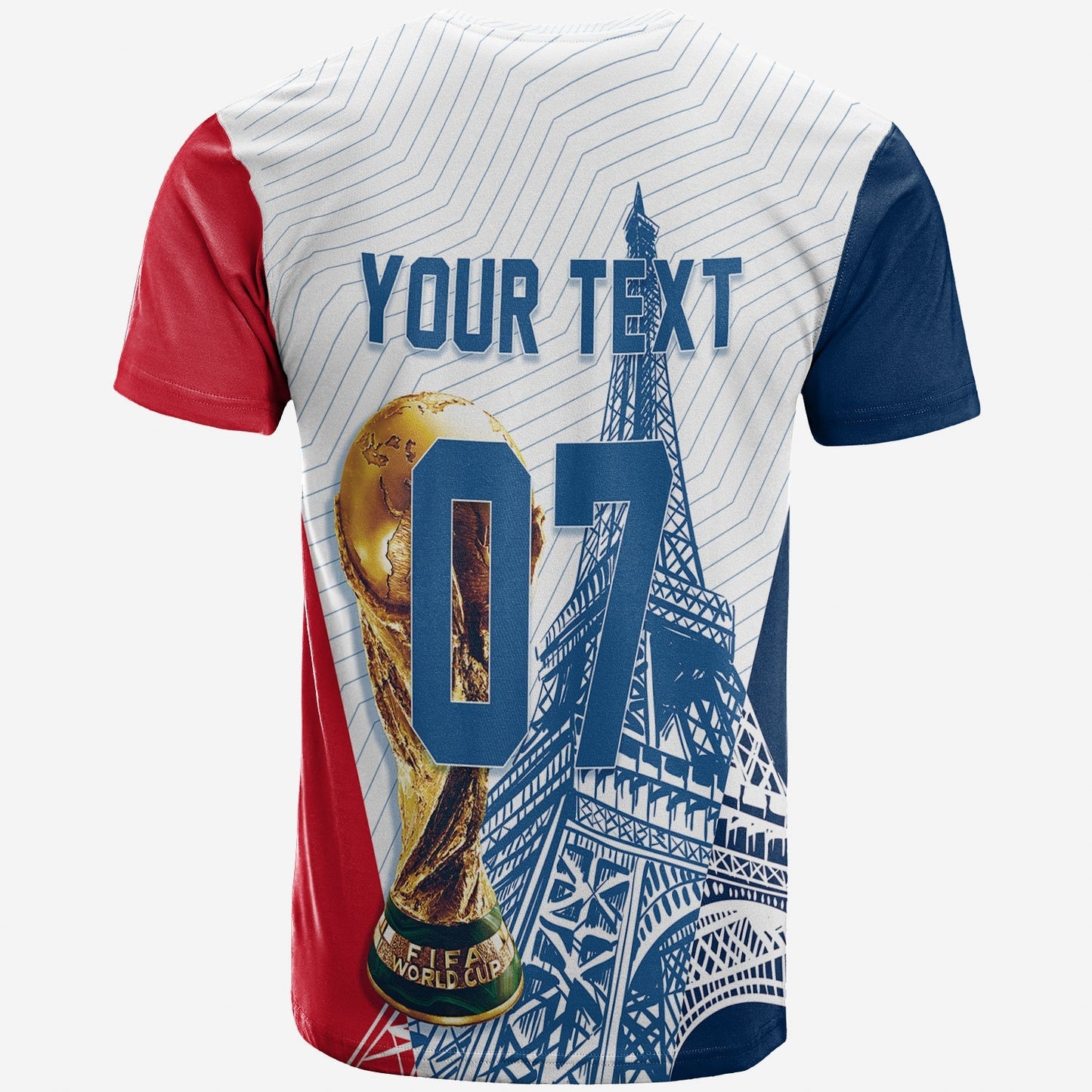 Personalised France FootbT-Shirt World Cup 2022 Champions Graphic Tee