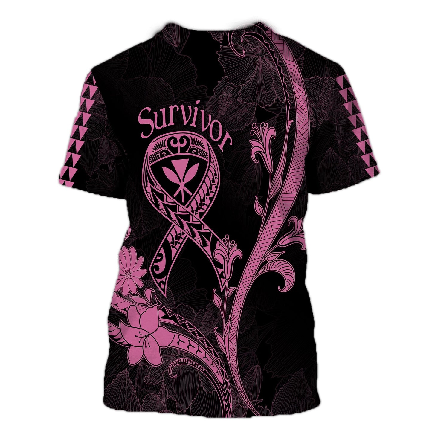 Hawaii T-Shirt Breast Cancer Survivor Mix Hibiscus Graphic Tee
