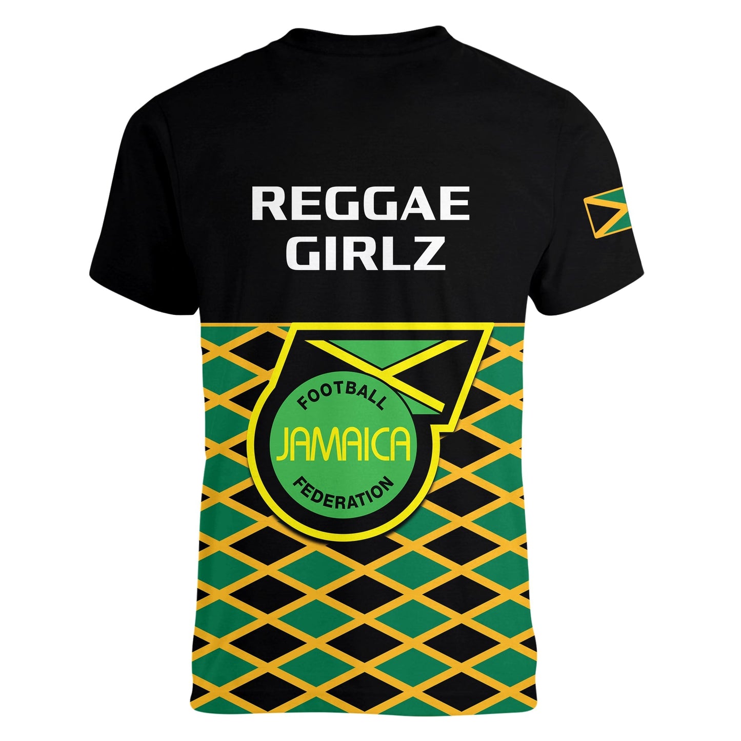 Jamaica Football V Neck T-Shirt Reggae Girlz Cup Of Nations Ver.01 Graphic Tee