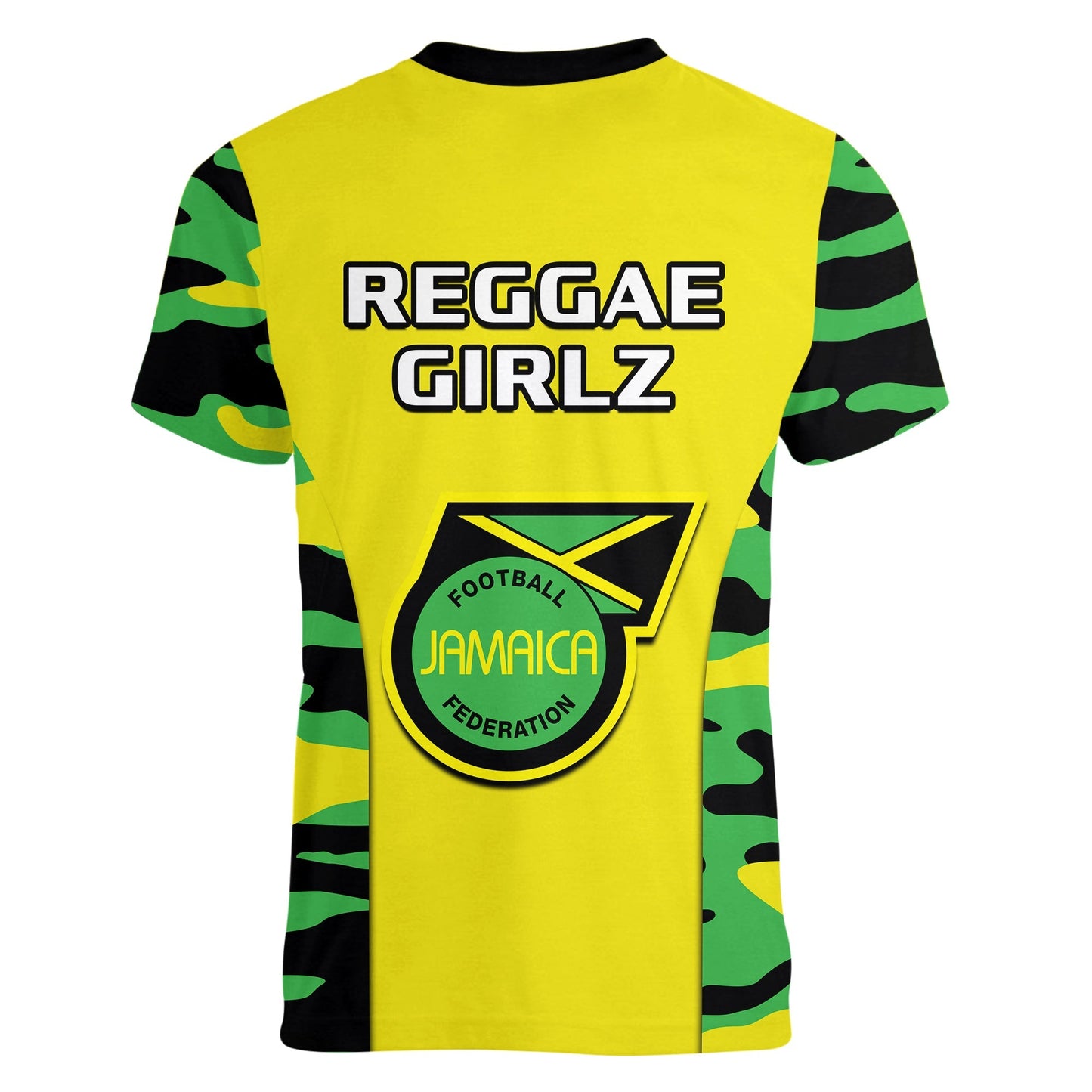 Jamaica Football V Neck T-Shirt Reggae Girlz Cup Of Nations Ver.02 Graphic Tee