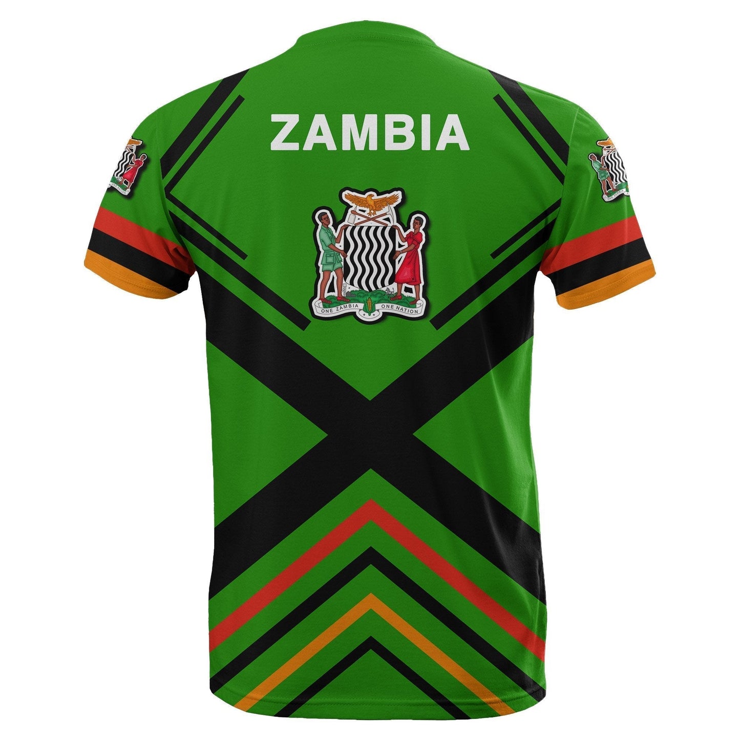 African T-Shirt Zambia Flag Tee Africa Nations Graphic Tee