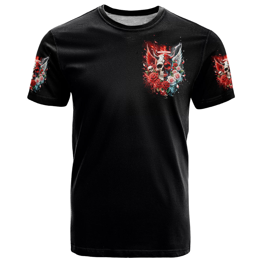 Evil Angel Skull T-Shirt Even The Devil Was Once An Angel Graphic Tee