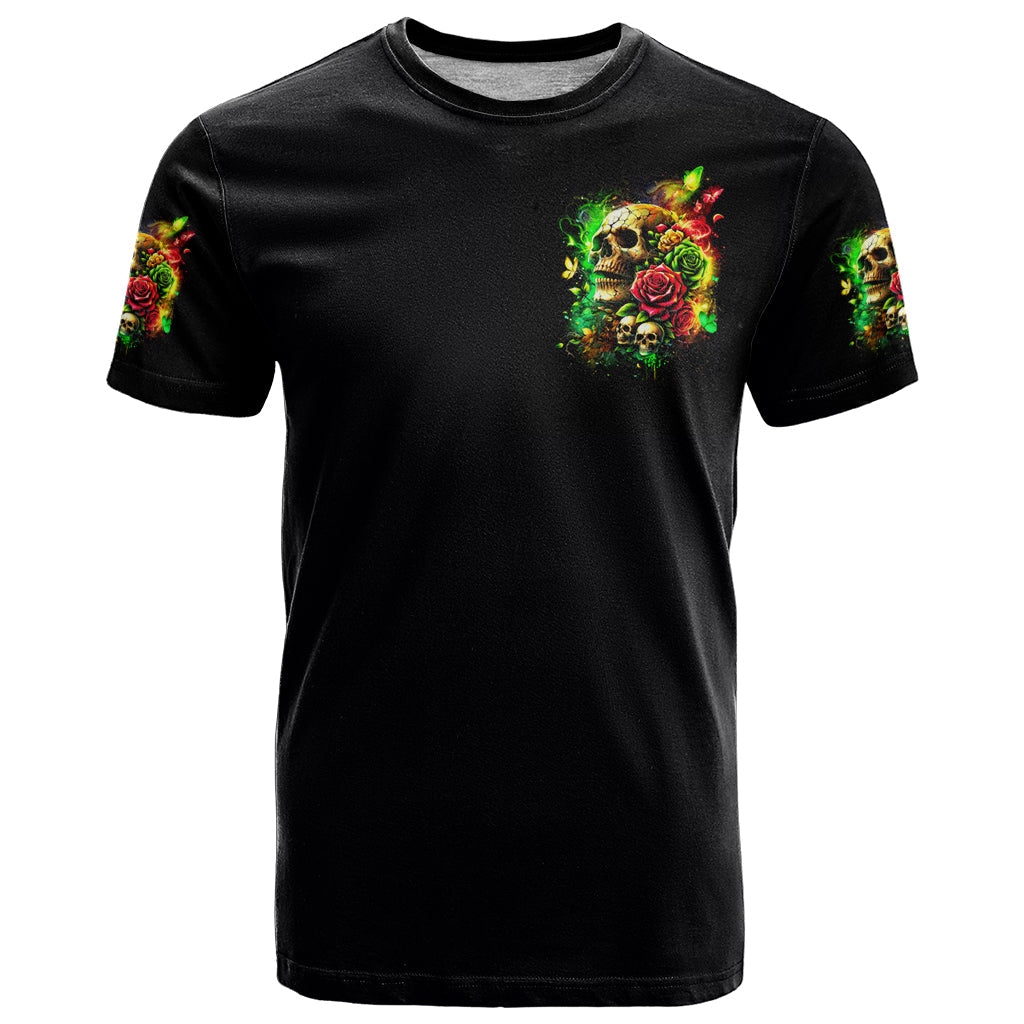 Rose Skull T-Shirt Stuck Between IDK IDC Graphic Tee