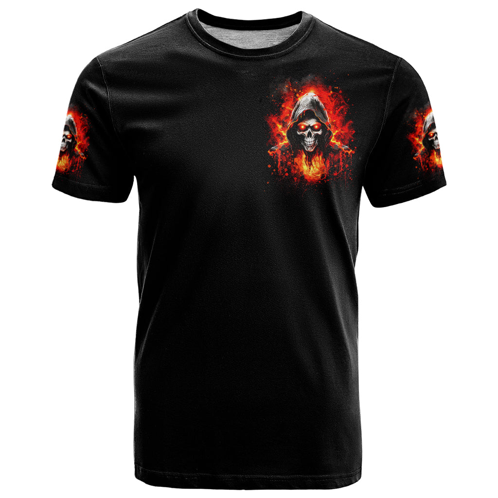 Flame Skull T-Shirt Hello Darkness My Old Friend Graphic Tee