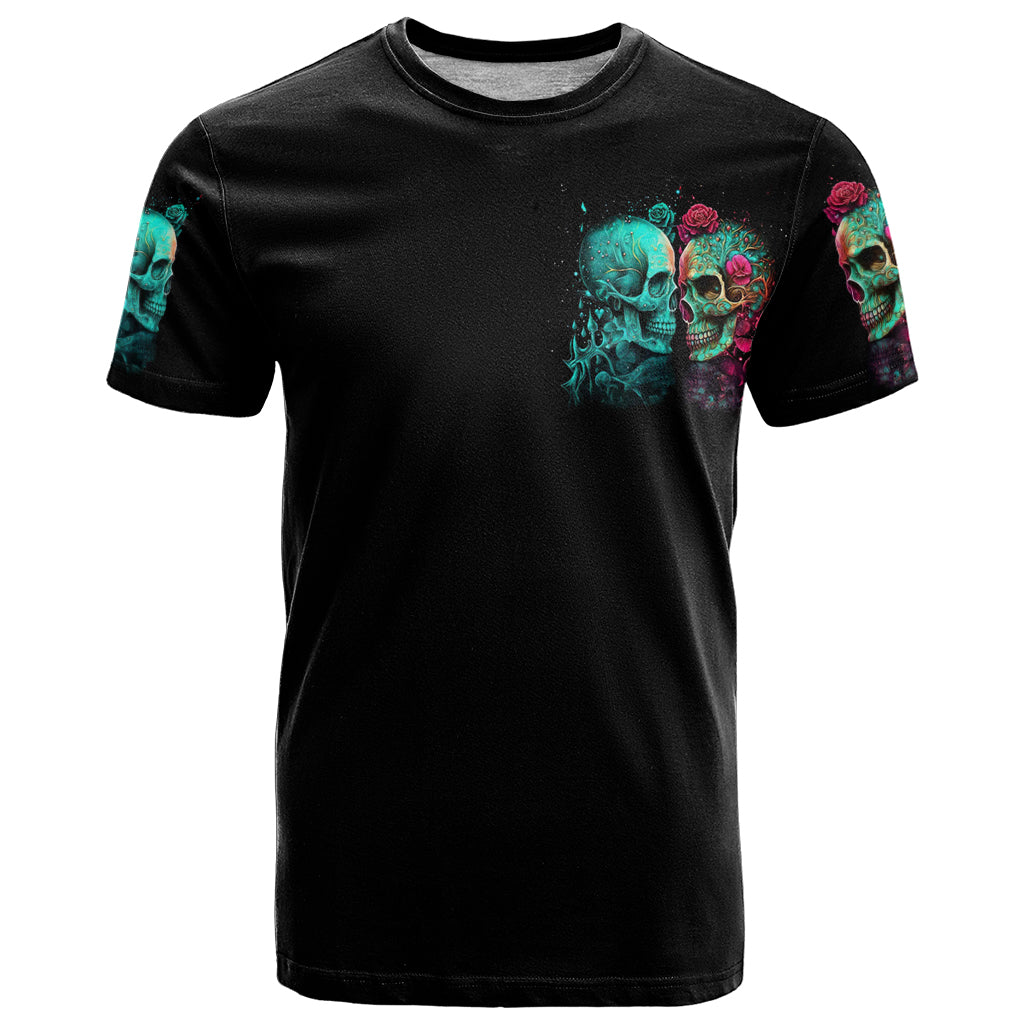 Satan Skull T-Shirt I Never Alone My Demon With Me 24/7 Graphic Tee