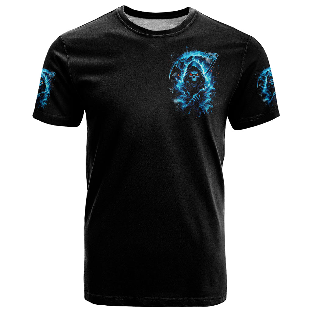 Skull Reaper T-Shirt I Can't Go To Hell The Devil Still Has A Restraining Order Against Me Graphic Tee