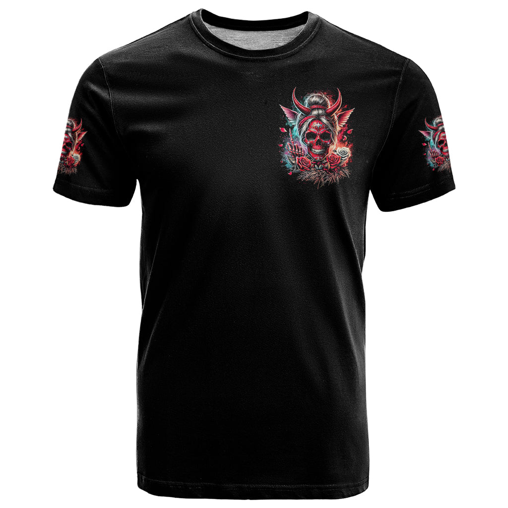 Devil Skull T-Shirt The Perseon I Afraid Of Is Myself That Fucker Is Crazy Graphic Tee