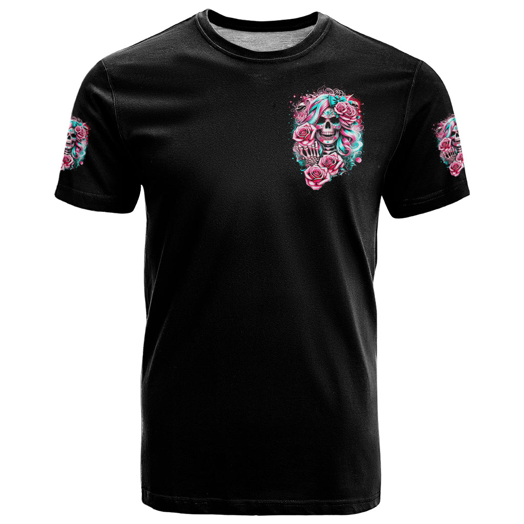 Rose Skull T-Shirt Hater Make Me Famous So Keep On Hating Me Bitch Graphic Tee
