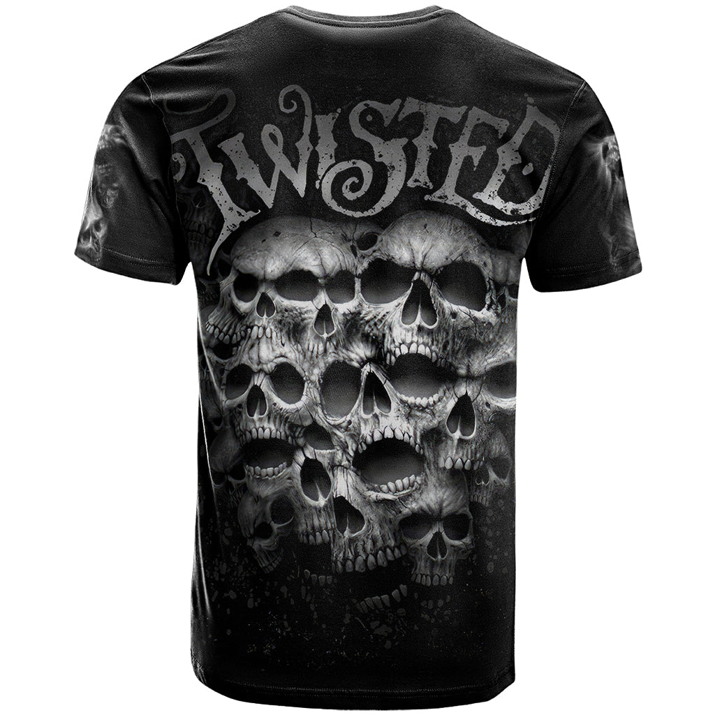 Skull T-Shirt Twisted Head Skull Graphic Tee