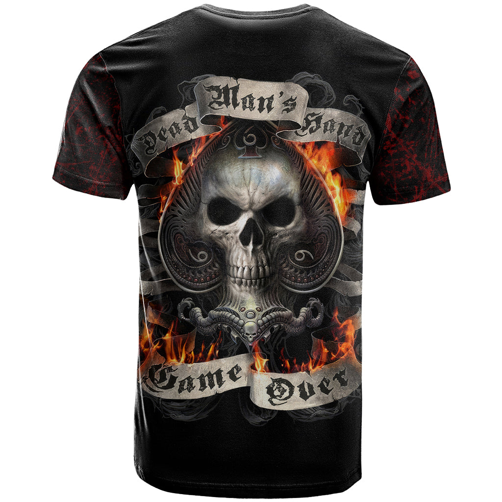 Skull T-Shirt Gambling Death Fire Graphic Tee