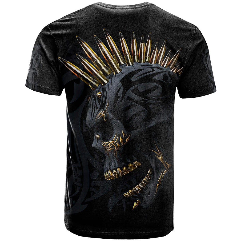 Skull T-Shirt Golden Skull Gangster Graphic Tee