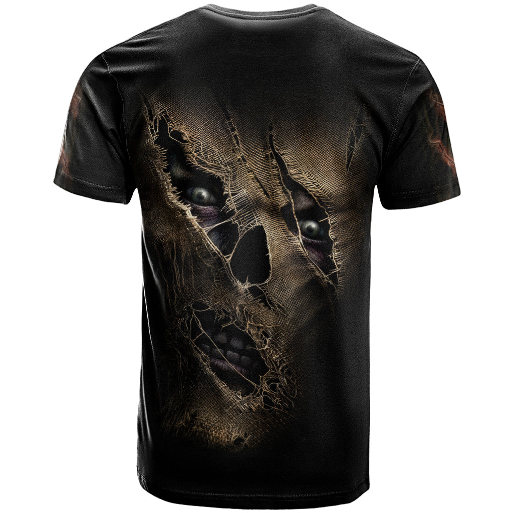 Skull T-Shirt Mummy Face Inside Graphic Tee