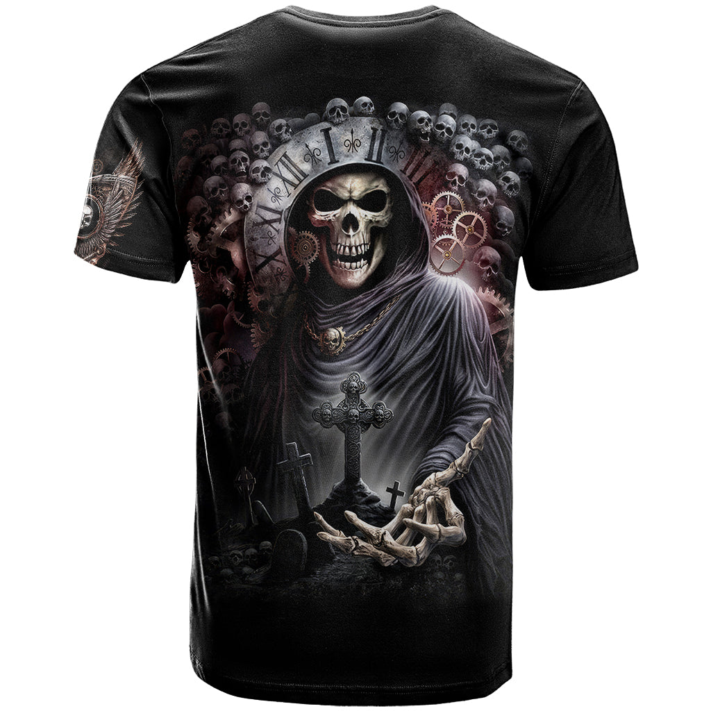Skull T-Shirt Skull Grim Time Reaper Graphic Tee
