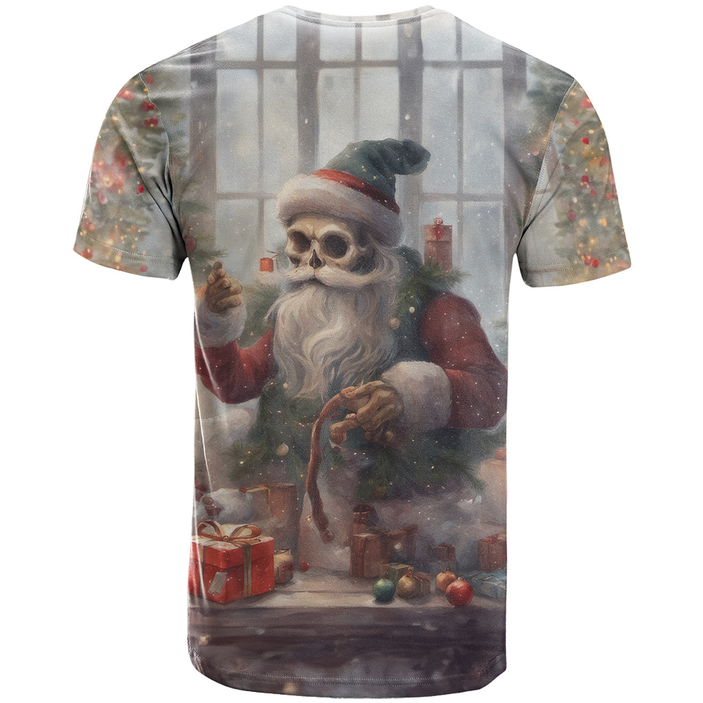 Skeleton Santa Claus T-Shirt Repair For Christmas Santa Claus Graphic Tee