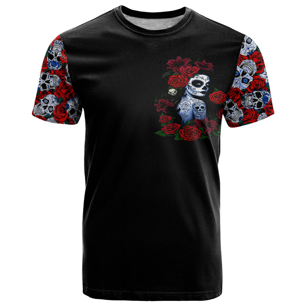 Skull Rose T-Shirt I Love My Curve My Tattoo My Imperfection Graphic Tee