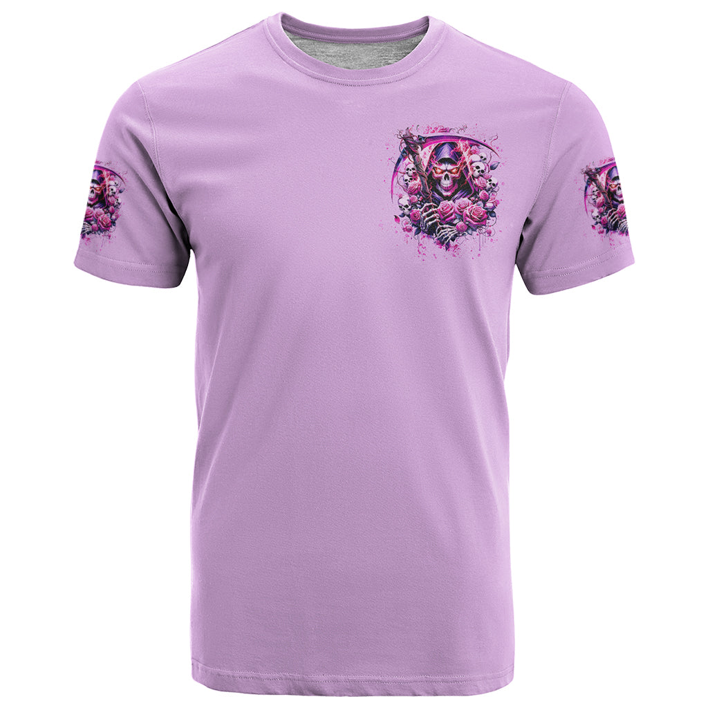 Reaper Skull T-Shirt Warning This Tattooed Girl Doesn't Play Well With Stupid People Graphic Tee